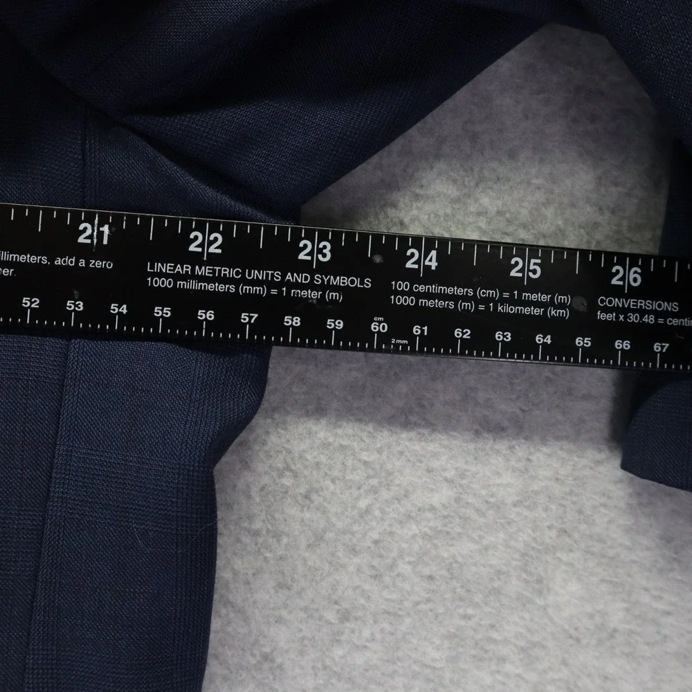 Jos A Bank Blazer Mens 44L‎ Tailored Wool 2-Button Suit Jacket Coat Blue Plaid